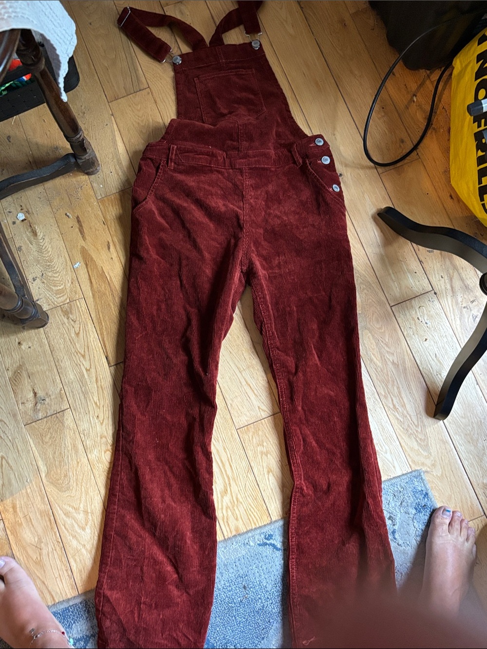 Love Tree Corduroy Overall Jumpsuit in Burgundy